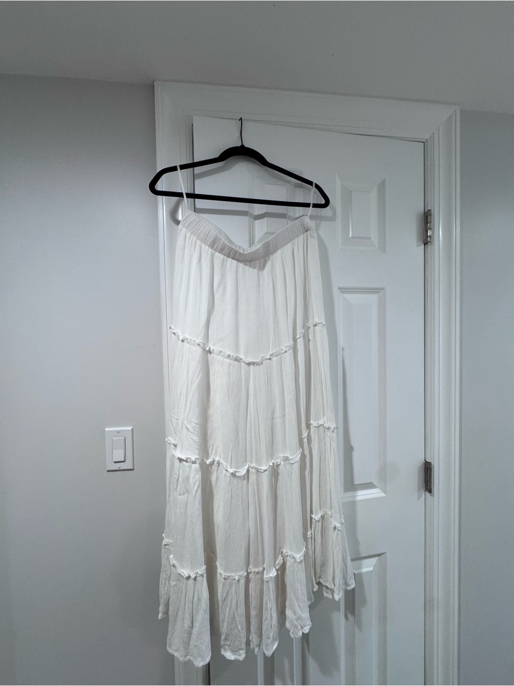 Princess Polly Cream Tiered Maxi Skirt